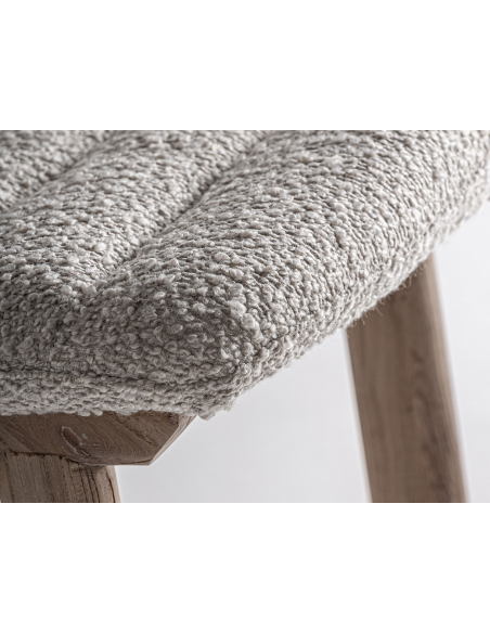 spisebordsstole uden armlæn sort grå bouclé stof træ