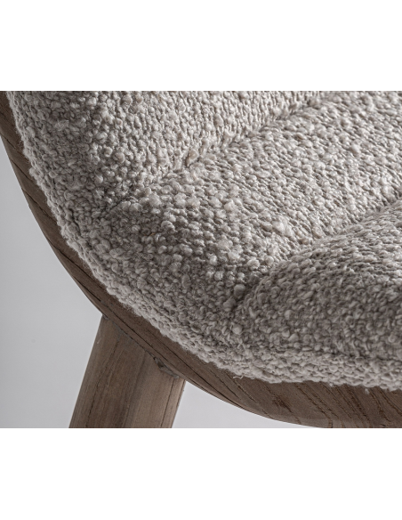 spisebordsstole uden armlæn sort grå bouclé stof træ