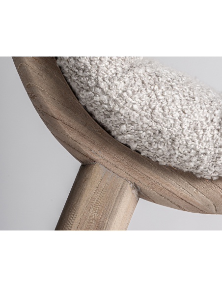 spisebordsstole uden armlæn sort grå bouclé stof træ