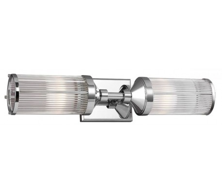 Billede af Paulson Badeværelseslampe i stål og glas B58,4 cm 2 x G9 LED - Poleret krom/Klar
