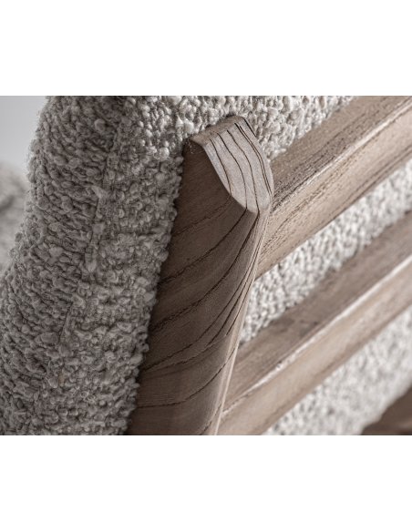 spisebordsstole uden armlæn sort grå bouclé stof træ