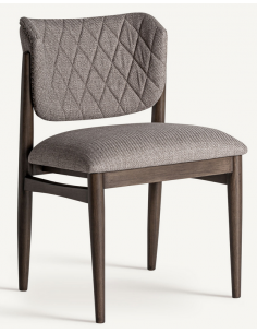 spisebordsstole uden armlæn sort grå stof træ