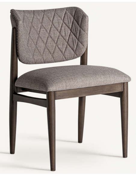 spisebordsstole uden armlæn sort grå stof træ