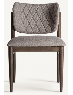 spisebordsstole uden armlæn sort grå stof træ 2