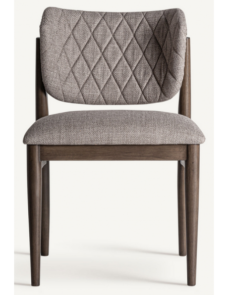 spisebordsstole uden armlæn sort grå stof træ