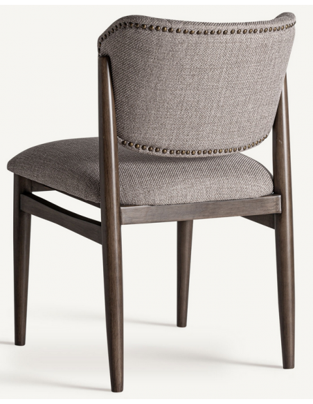 spisebordsstole uden armlæn sort grå stof træ