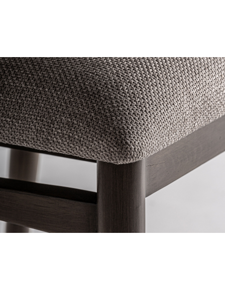 spisebordsstole uden armlæn sort grå stof træ