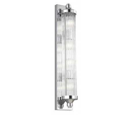 Paulson Badeværelseslampe i stål og glas B58,4 cm 2 x G9 LED - Poleret krom/Klar