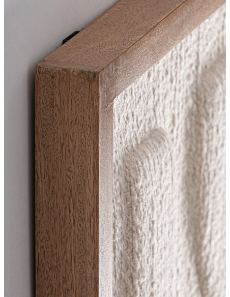 abstrakt billede motiv maleri stof tekstil træ rustikt moderne design ramme