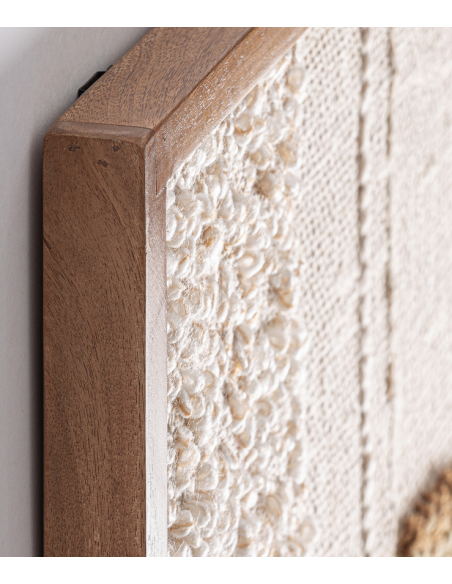 abstrakt billede motiv maleri stof tekstil træ rustikt moderne design ramme