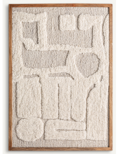 abstrakt billede motiv maleri stof tekstil træ rustikt moderne design ramme