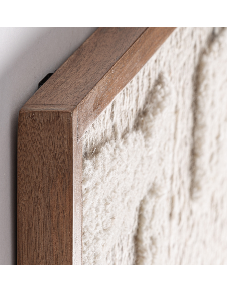 abstrakt billede motiv maleri stof tekstil træ rustikt moderne design ramme