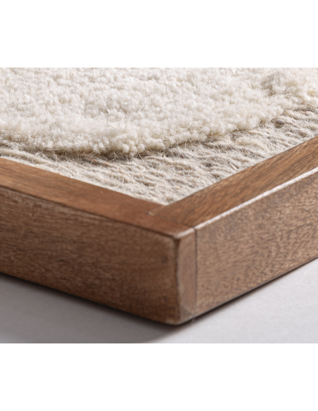 abstrakt billede motiv maleri stof tekstil træ rustikt moderne design ramme