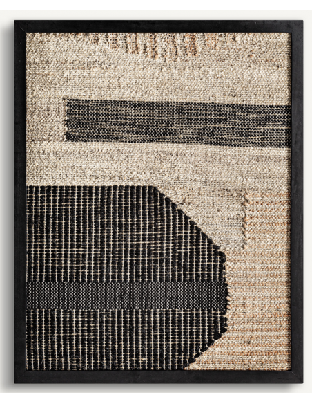 abstrakt billede motiv maleri stof tekstil træ rustikt moderne design ramme