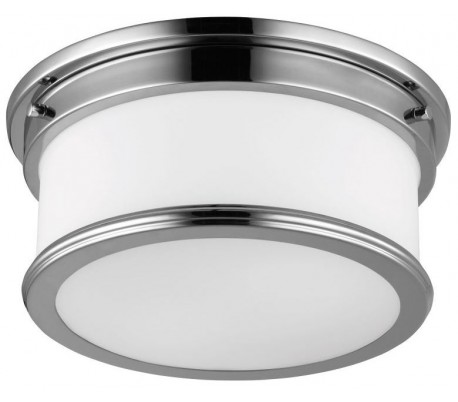 Billede af Payne Badeværelseslampe i stål og glas Ø31,8 cm 2 x G9 LED - Poleret krom/Hvid