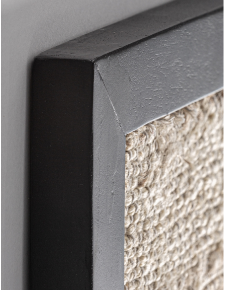 abstrakt billede motiv maleri stof tekstil træ rustikt moderne design ramme