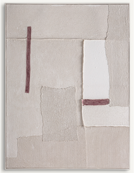 abstrakt billede motiv maleri stof tekstil træ rustikt moderne design ramme