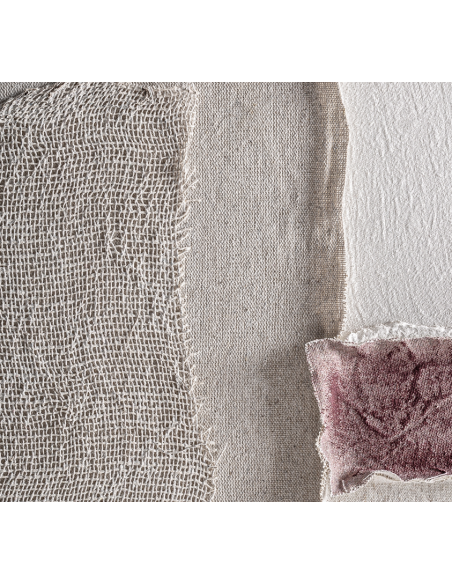 abstrakt billede motiv maleri stof tekstil træ rustikt moderne design ramme