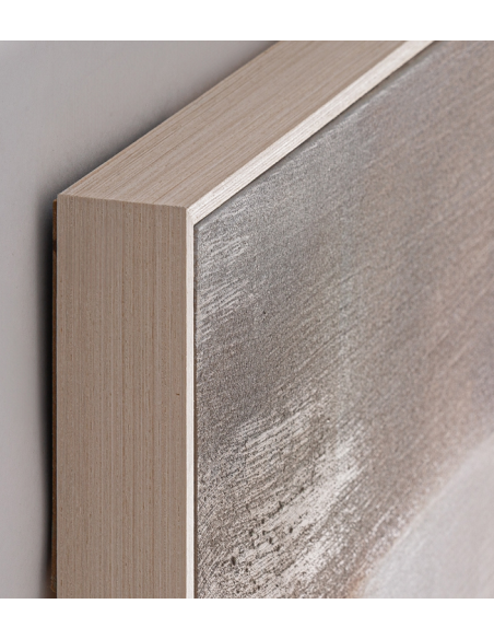 abstrakt billede motiv maleri stof tekstil træ rustikt moderne design ramme