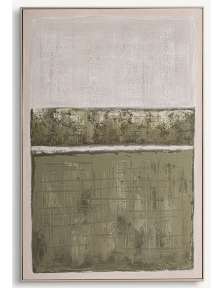 abstrakt billede motiv maleri stof tekstil træ rustikt moderne design ramme