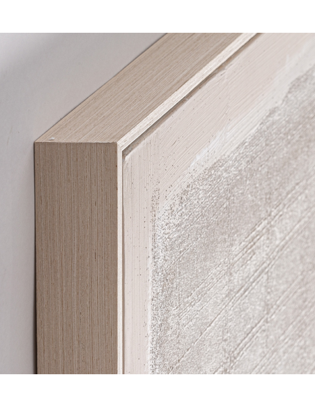 abstrakt billede motiv maleri stof tekstil træ rustikt moderne design ramme