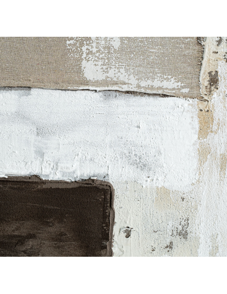 abstrakt billede motiv maleri stof tekstil træ rustikt moderne design ramme