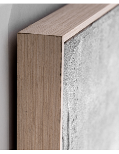 abstrakt billede motiv maleri stof tekstil træ rustikt moderne design ramme 2