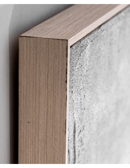 abstrakt billede motiv maleri stof tekstil træ rustikt moderne design ramme