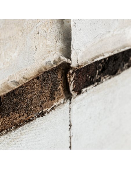 abstrakt billede motiv maleri stof tekstil træ rustikt moderne design ramme