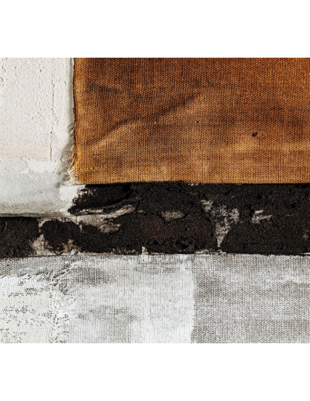 abstrakt billede motiv maleri stof tekstil træ rustikt moderne design ramme