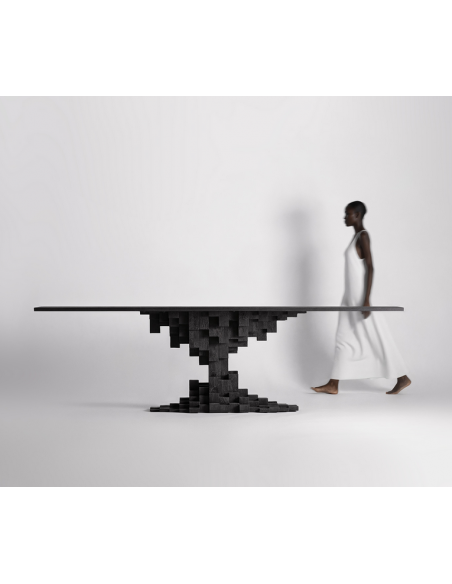 skulptur spisebord sort moderne design træ