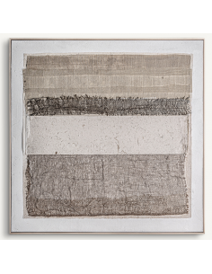 abstrakt billede motiv maleri stof tekstil træ rustikt moderne design ramme