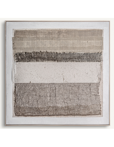 abstrakt billede motiv maleri stof tekstil træ rustikt moderne design ramme