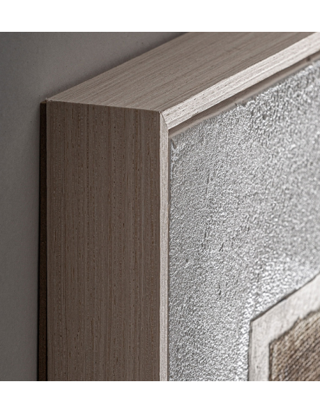 abstrakt billede motiv maleri stof tekstil træ rustikt moderne design ramme