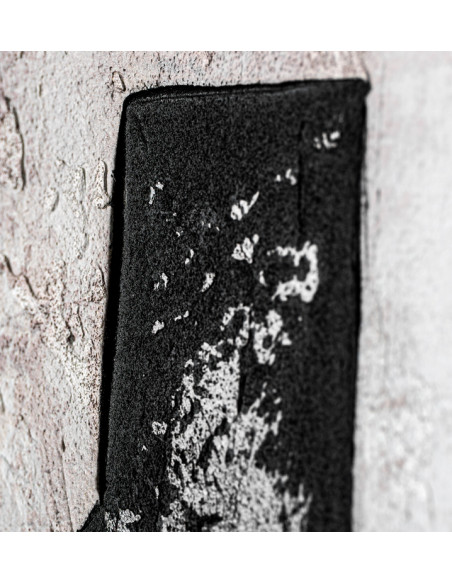 abstrakt billede motiv maleri stof tekstil træ rustikt moderne design ramme