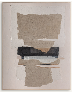 abstrakt billede motiv maleri stof tekstil træ rustikt moderne design ramme