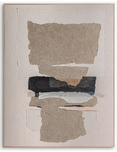 abstrakt billede motiv maleri stof tekstil træ rustikt moderne design ramme