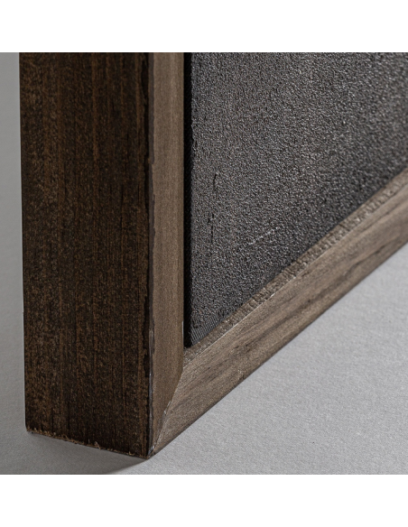 abstrakt billede motiv maleri stof tekstil træ rustikt moderne design ramme