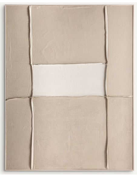 abstrakt billede motiv maleri stof tekstil træ rustikt moderne design ramme