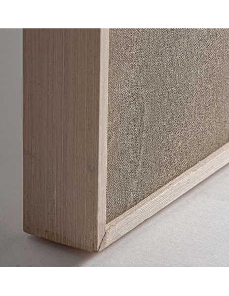 abstrakt billede motiv maleri stof tekstil træ rustikt moderne design ramme