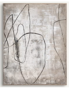 abstrakt billede motiv maleri stof tekstil træ rustikt moderne design ramme