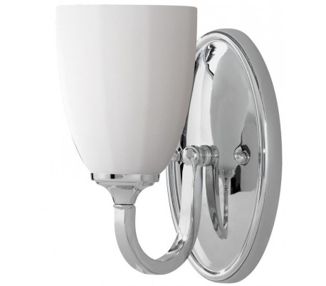 Billede af Perry Badeværelseslampe i stål og glas H22,2 cm 1 x G9 LED - Poleret krom/Hvid