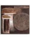 ENZO Abstrakt billede med ramme H141 x B141 cm - Brun/Brune nuancer