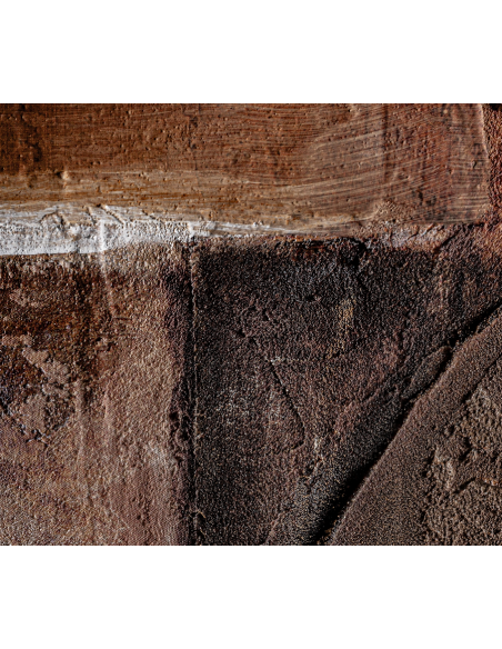 abstrakt billede motiv maleri stof tekstil træ rustikt moderne design ramme