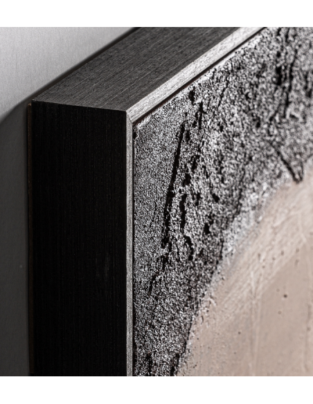 abstrakt billede motiv maleri stof tekstil træ rustikt moderne design ramme