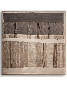 abstrakt billede motiv maleri stof tekstil træ rustikt moderne design ramme