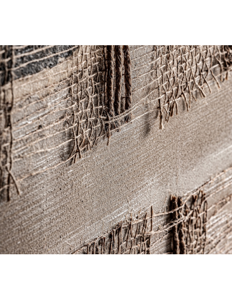 abstrakt billede motiv maleri stof tekstil træ rustikt moderne design ramme