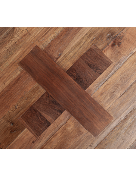 rundt spisebord rustikt moderne design massivt træ brun