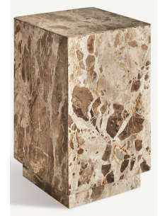 sidebord piedestal pedestal sofabord marmor sten beige