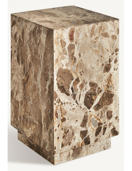 sidebord piedestal pedestal sofabord marmor sten beige
